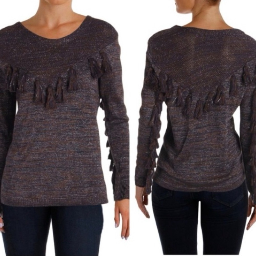 NWOT Scotch & Soda Metallic Tassel Crewneck Sweater size S